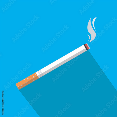 hand drawn cigarette with cartoon art style vector isolated