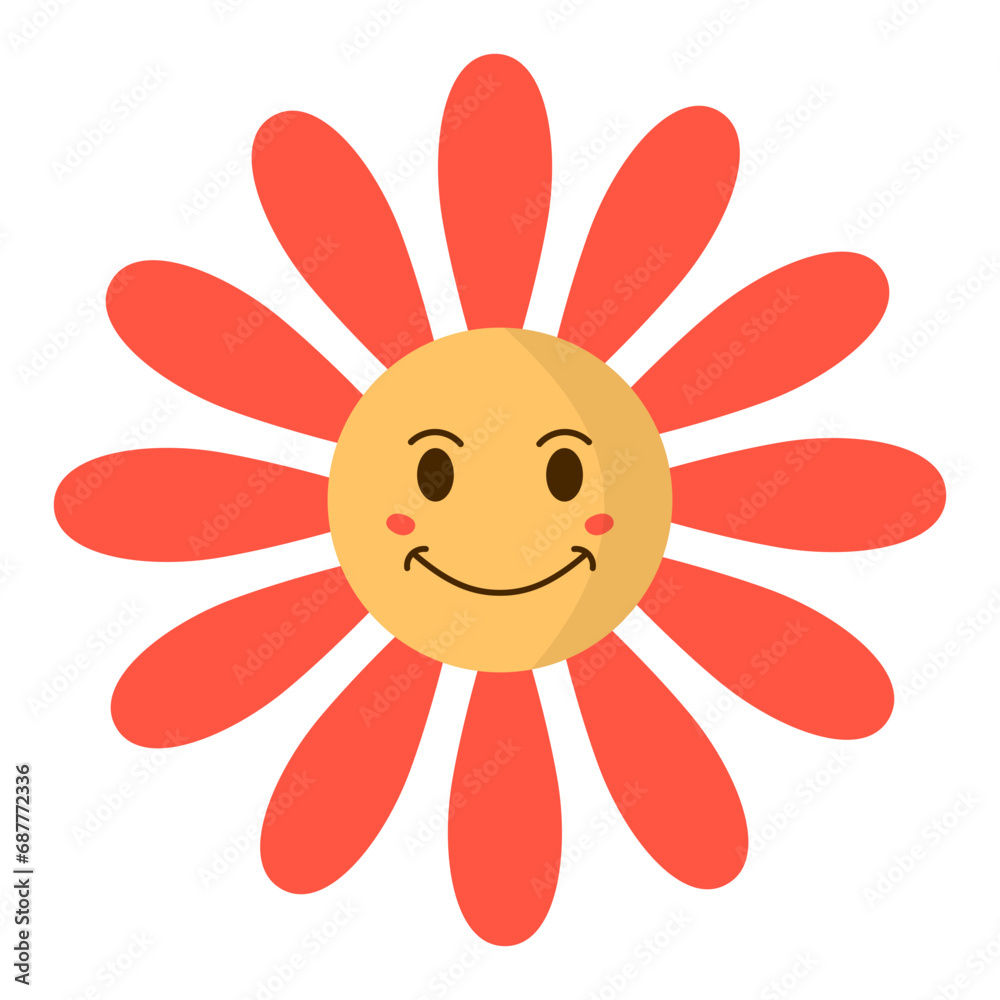 Cute character with various shape. Cute star, flower, sun, and heart in doodle face. Cute character with various shape. Cute star, flower, sun, and heart in doodle face.