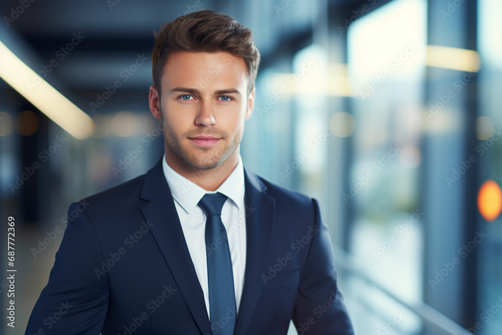 Corporate Confidence - Professional Man in Modern Office