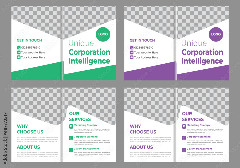 Corporate brochure 4 page company profile design.