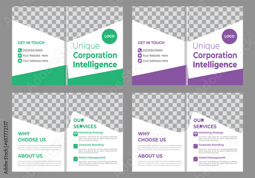 Corporate brochure 4 page company profile design. ©  graphicdeck