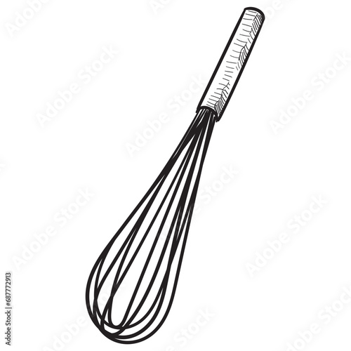 egg whisk handdrawn illustration