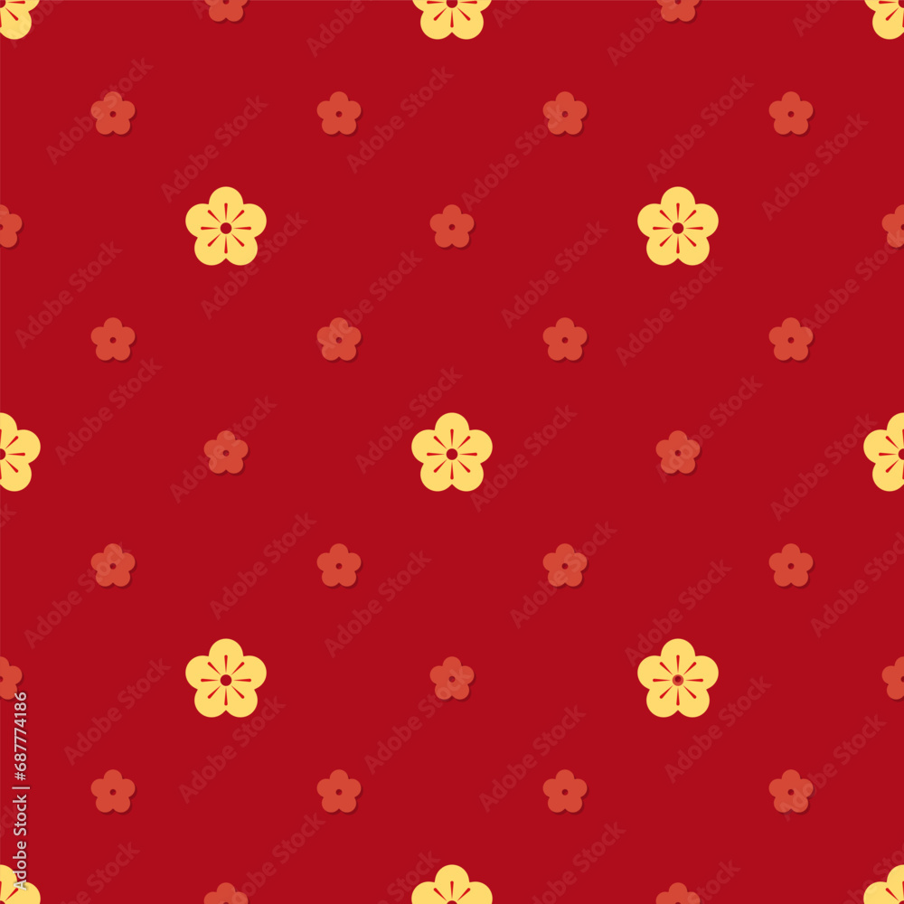 Floral Colorful Chinese Style Seamless Pattern for Textile.