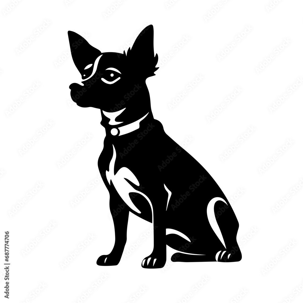 Chihuahua Logo Monochrome Design Style