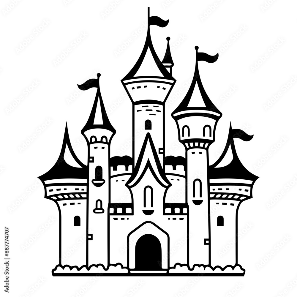 castle Logo Monochrome Design Style