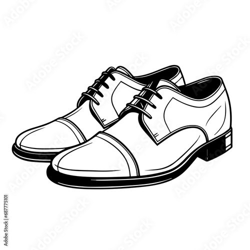 Dress Shoes Opposite Logo Monochrome Design Style