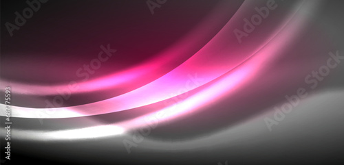 Neon-lit waves surge across background, mesmerizing dance of luminescence and motion. Dynamic backdrop captures essence of energy and modern aesthetics