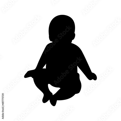 Cute Baby Silhouette Vector 2