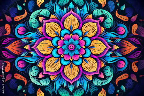 colorful floral mandalas background