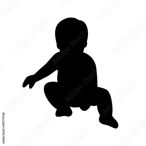 Cute Baby Silhouette Vector 3