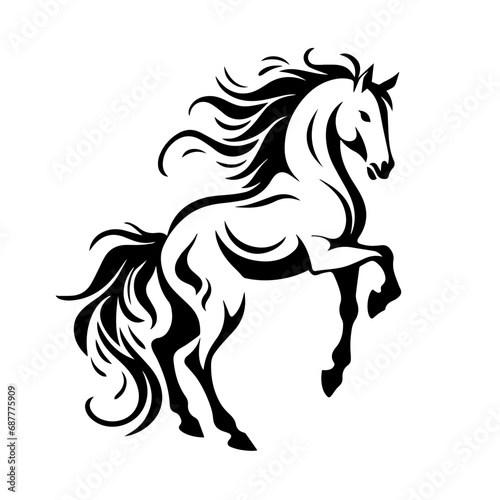 stallion Logo Monochrome Design Style