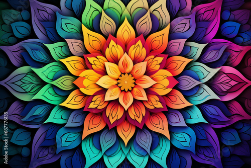 colorful floral mandalas background