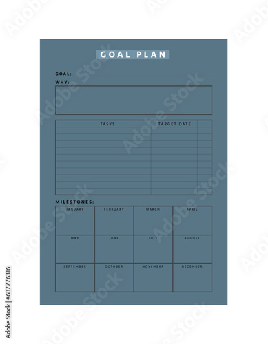 Goal Planner. (Happiness) Vector illustration.