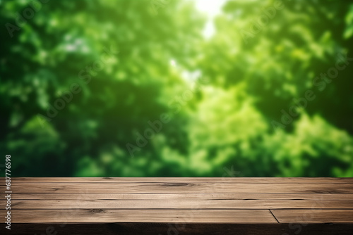 wooden table and leaves background