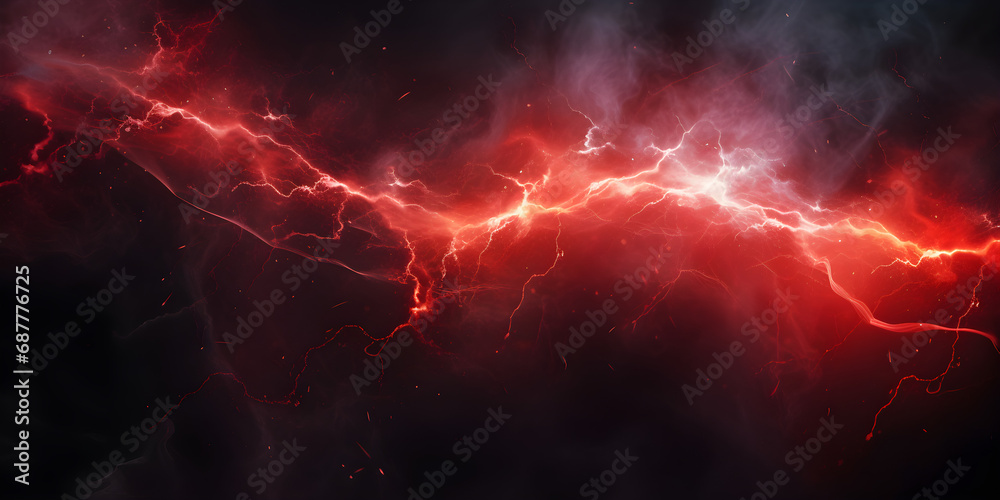 Abstract background of red lightning - obrazy, fototapety, plakaty 