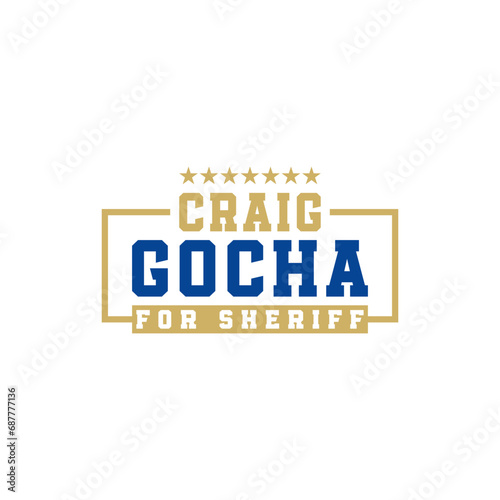 Craig Gocha Sheriff Campaign vector text typography  Wordmark logo Design element vector