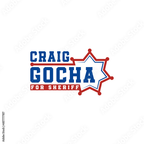 Craig Gocha Sheriff Campaign vector text typography  Wordmark logo Design element vector photo