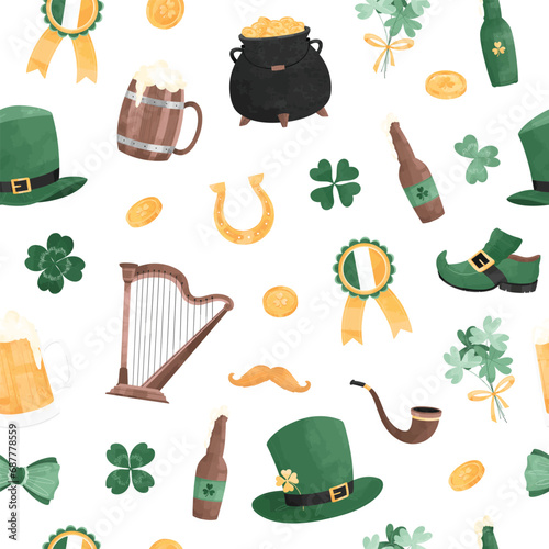 St. Patrick Invitation Seamless Pattern