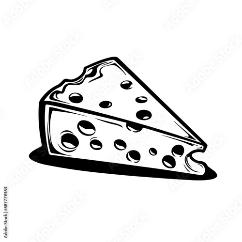 Cheese Piece Logo Monochrome Design Style