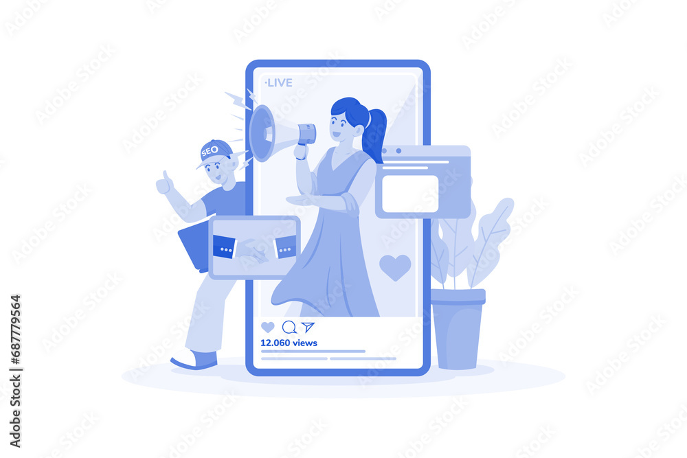 Influencer Marketer Collaborating For SEO Boost. Influencer Marketer Collaborating For SEO Boost.