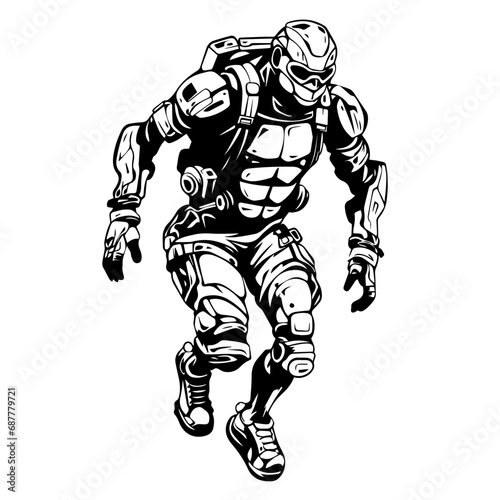 Exoskeleton Logo Monochrome Design Style
