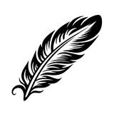 Feather Logo Monochrome Design Style