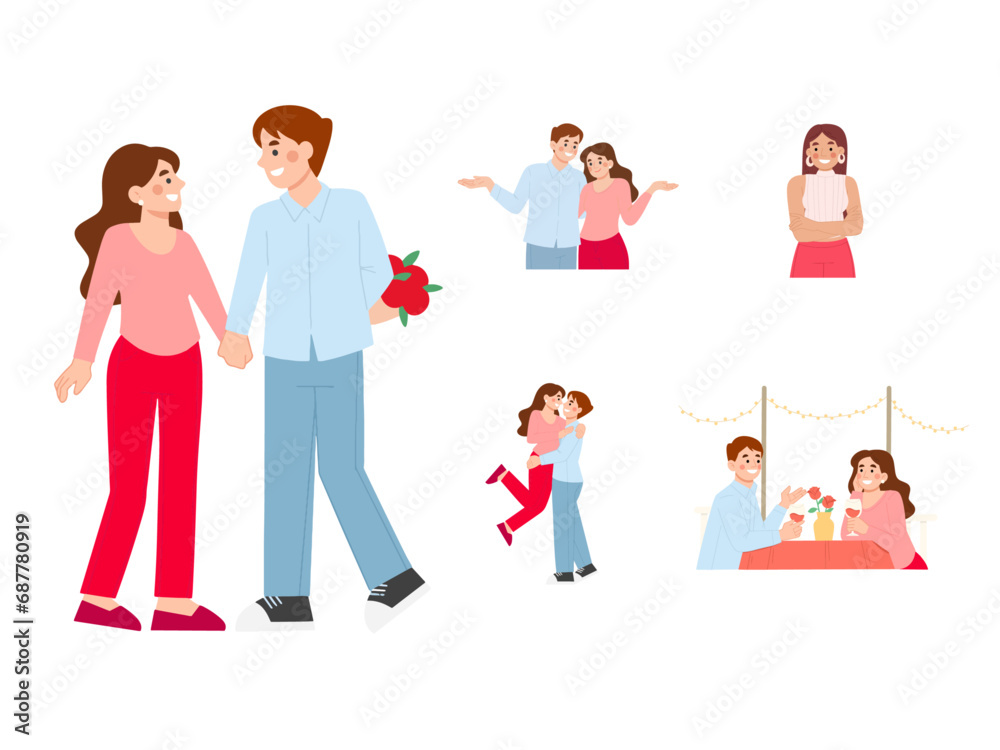 valentines day couple flat design vector
