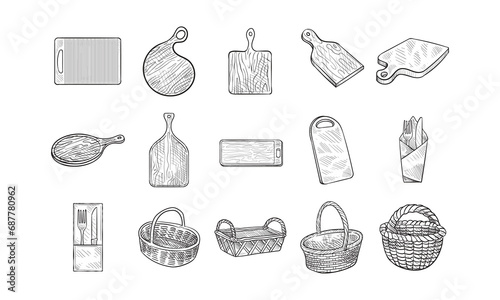 chopping board handdrawn collection
