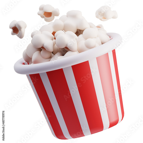 Popcorn carnival 3D Illustration