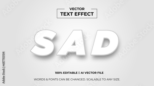 Sad typography premium editable text effect - Style text effects. banner, background, wallpaper, flyer, template, presentation, backdrop. editable text effect. vector illustration
