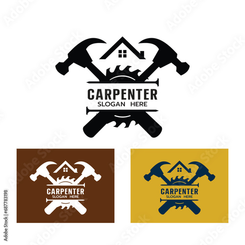 Carpenter Logo template Vector illustration