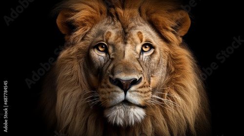 Lion king isolated on black   Wildlife animal