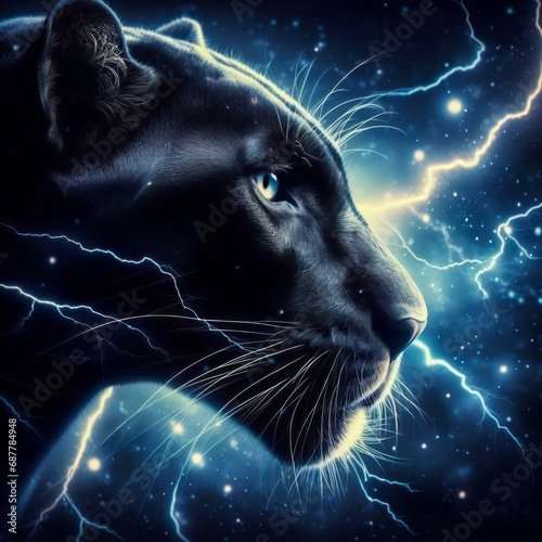 Powerful panther. Generative AI.
