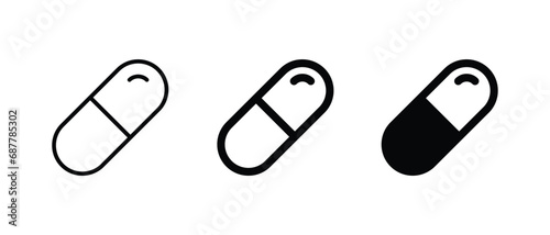 Capsule icon set vector illustration for web, ui, and mobile apps photo