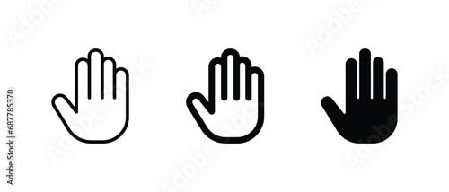 Hand stop icon set vector illustration for web, ui, and mobile apps,  photo
