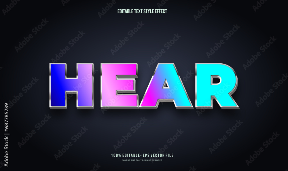 Editable text effect vibrant color. Text style effect. Editable fonts vector files.