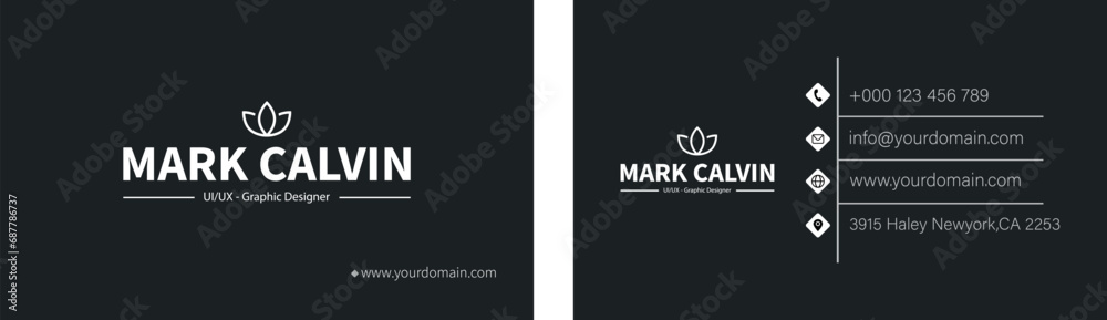 Minimalist Business Card Design. Blank business card design mockup vector.