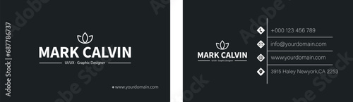 Minimalist Business Card Design. Blank business card design mockup vector.