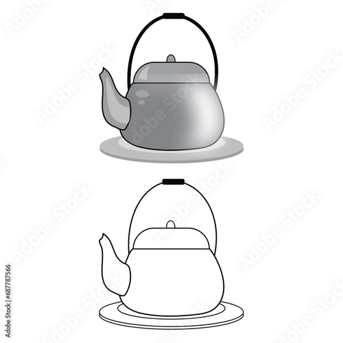 Kettle Outline Color Clipart