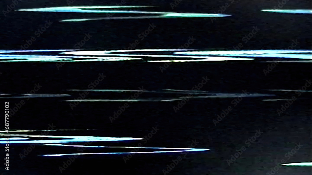 Distorted Color:blue Glitch texture. Analog noise overlay. Frequency defect. Blue white ...