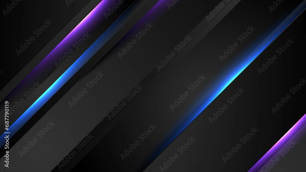 Abstract black striped background with ultraviolet and blue neon glowing lights. Seamless looping technology motion design. Video animation Ultra HD 4K 3840x2160 Abstract black striped background with ultraviolet and blue neon glowing lights. Seamless looping technology motion design. Video animation Ultra HD 4K 3840x2160