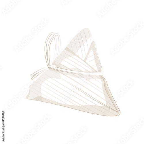 Simple Line art Bacang or Bakcang  Vector Illustration Logo