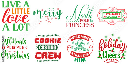 Christmas and Winter Labels And Badges Collection Christmas Vector Illustration for Book Cover  Printable  Motion Graphics