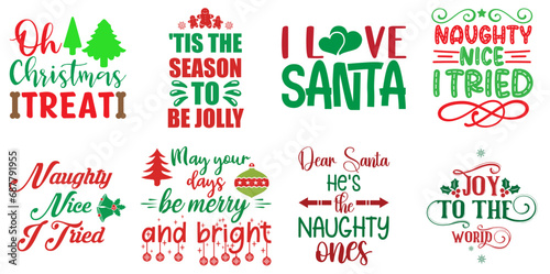Holiday Celebration and Winter Calligraphic Lettering Set Christmas Vector Illustration for Newsletter, Advertising, Bookmark