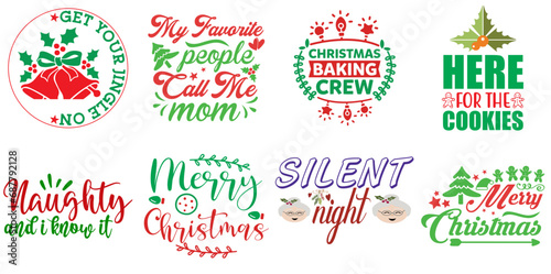 Holiday Celebration and Winter Quotes Collection Christmas Vector Illustration for Advertisement, Sticker, Flyer