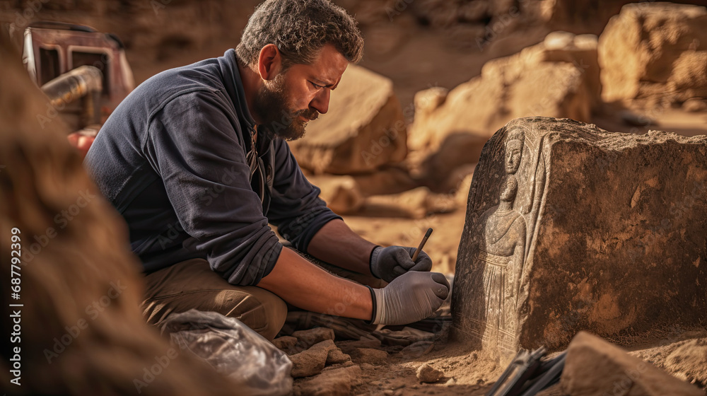 Dedicated Archaeologist Uncovering Ancient Artifacts Dedicated Archaeologist Uncovering Ancient Artifacts