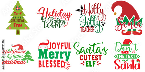 Christmas and Winter Calligraphic Lettering Collection Christmas Vector Illustration for Flyer, Holiday Cards, Greeting Card