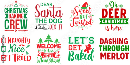 Happy Holiday and Winter Calligraphy Collection Christmas Vector Illustration for Motion Graphics, Advertisement, Holiday Cards