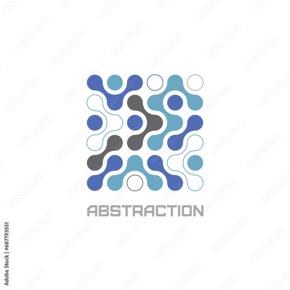 Vector abstract futuristic figure on a white background. Emblem. Form style.
