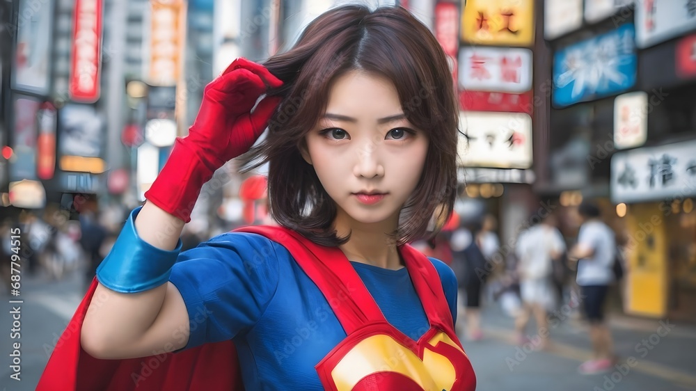 Cute Asian Girl Superhero Background Very Cool Cute Asian Girl Superhero Background Very Cool